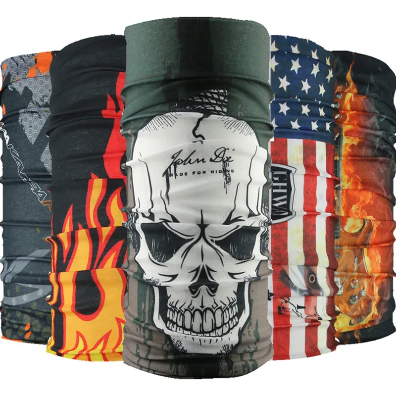 New Design Fashion Hip-hop Skull Bandana Gifts For Boy Seamless Tubular Headband Ring Scarf Face Unisex Scarves HY22