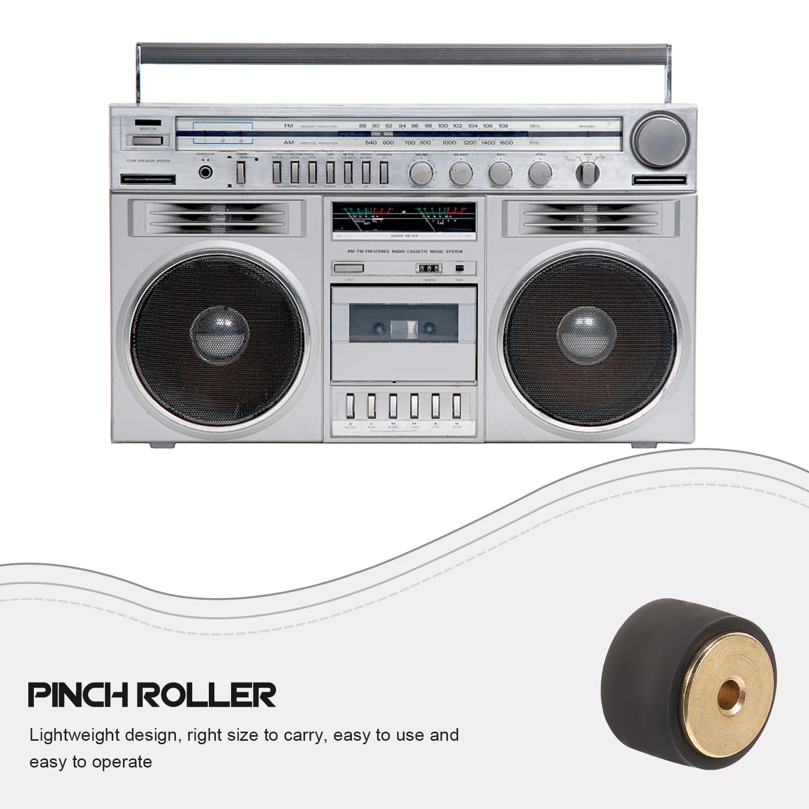 Pinch Roller For Radio Tape 13Mm Cassette Deck Maintenance Replacement Lightweight Durable Friction Surface Long Lasting Use