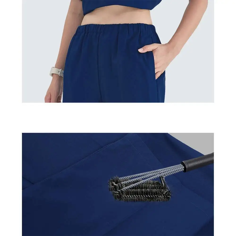 Women Men Scrubs Medical Uniforms Shoulder Snap Hospital Staff Workwear Pet Clinic Nursing Suits Dental Surgical Vet Outfit