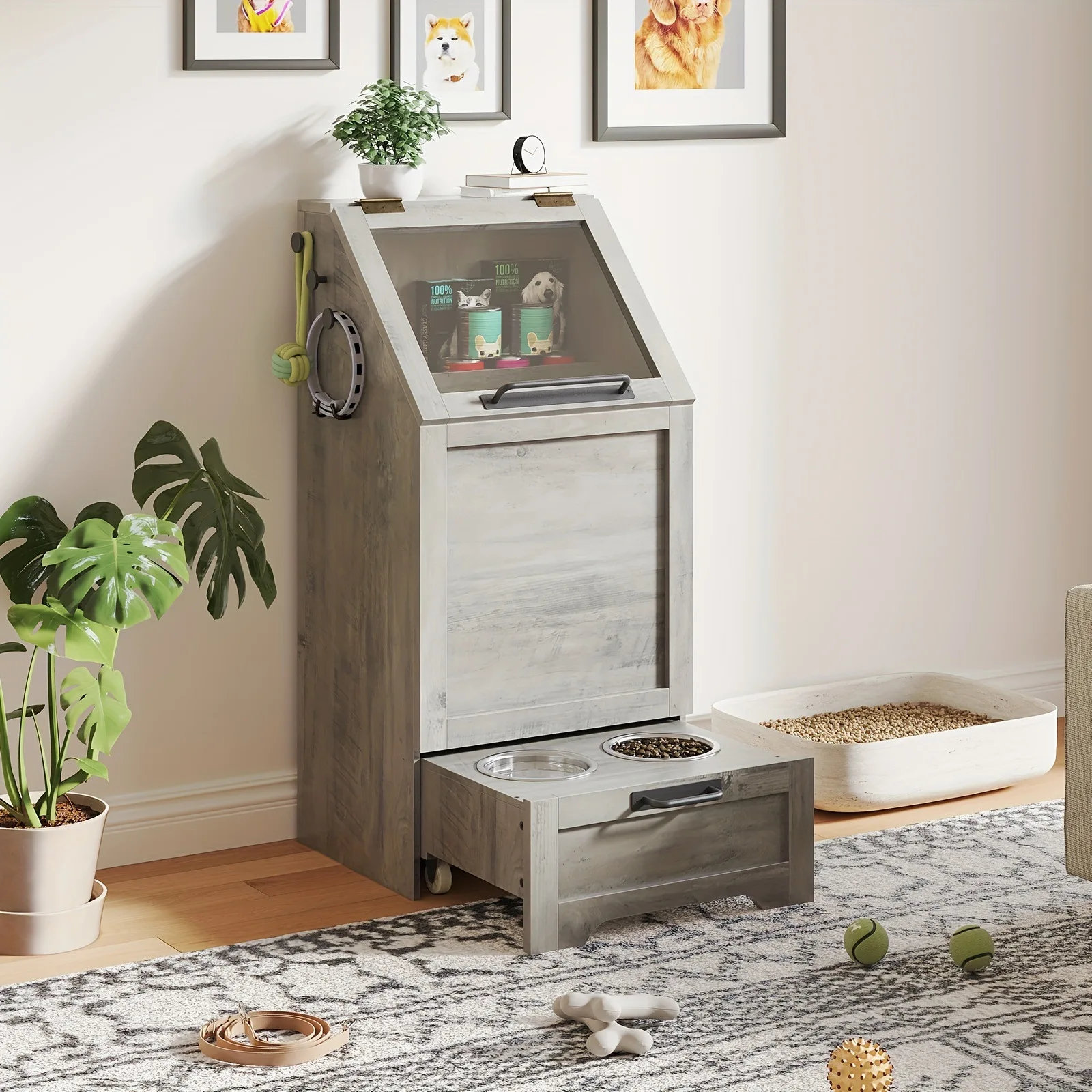 

Dog Feeder with 2 Lifting Bowls Pet Feeder