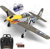New Volantex 500mm P51 Mustang RC Plane 2.4G 4CH RC Fighter One Key Aerobatic RTF Aircraft Glider With Brushless Motor