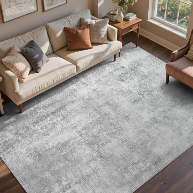 VIKAMA Moderner, minimalistischer Teppich für Wohnzimmer, Sofa, rutschfeste Bodenmatte, Schlafzimmer, Lounge-Teppich, Heimdekoration