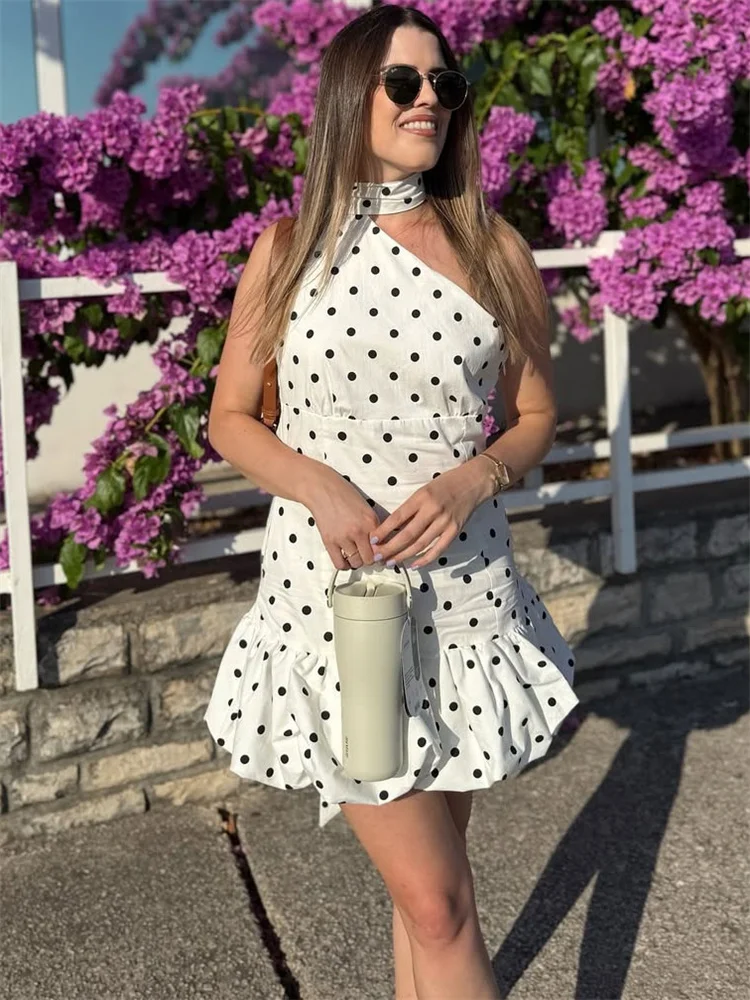 تي القوس الدانتيل متابعة عارية الذراعين فستان قصير الإناث المرقعة خارج الكتف سليم Bodycon فستان صيف 2025 مثير المرأة فستان الرسن