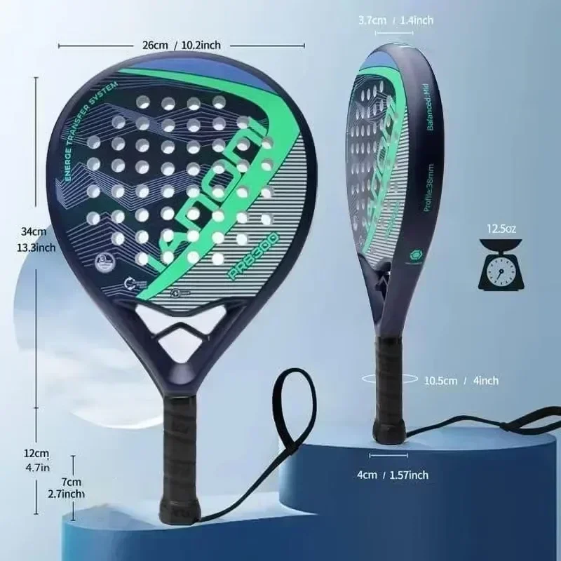 2024 New Pala Padel Tennis Racquet Soft Face Carbon Fiber Lightweight and Fashionable EVA Sports Racquet Outdoor Equipment