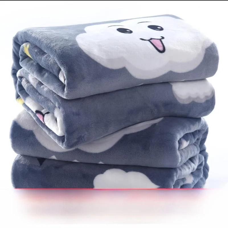 Thick Winter Blanket Bedding Coral Fleece Flannel Office Nap Gift Box Student Dormitory Bedding Pure Color Polyester Fiber