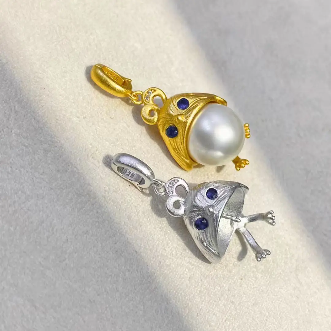 

S925 Sterling Silver Pendant Mount Base Mountings Findings Parts Fittings Accessories for 11-12mm Pearls