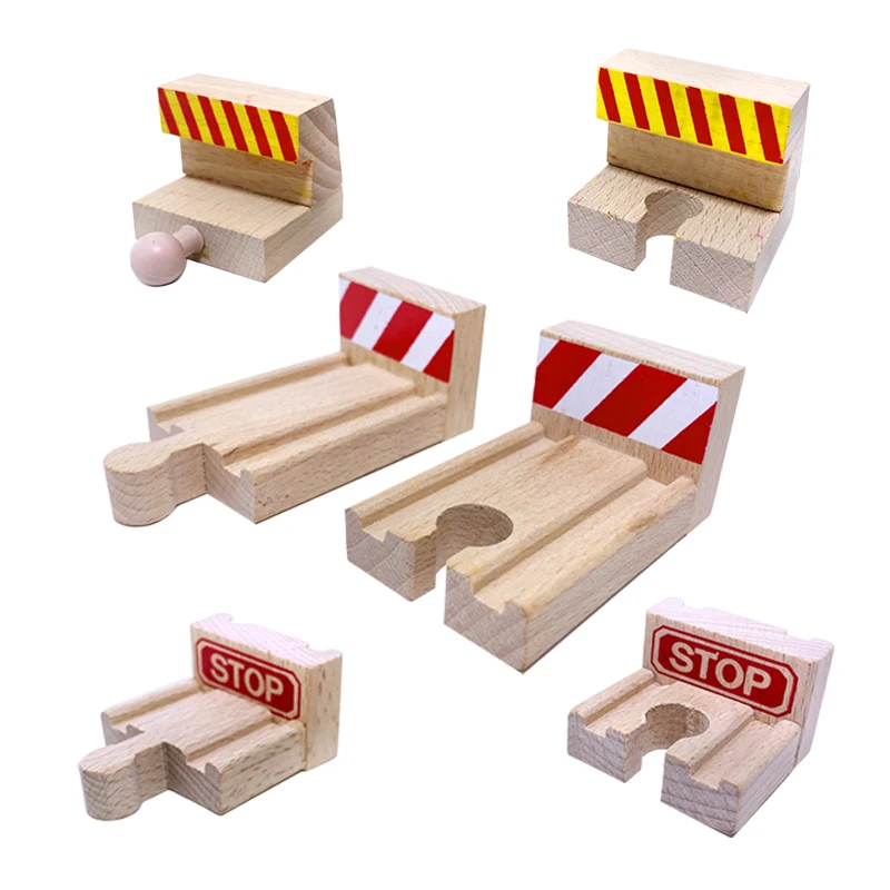 

Multi-Track Wooden Racing Toy Track Accessories Stop Track Train Set Slot Toys For Expansion Educational Activities For Kids