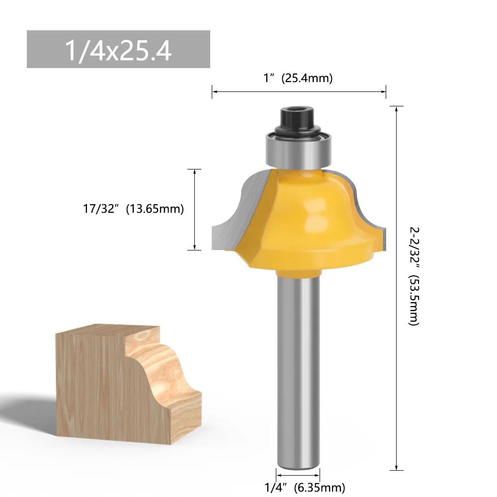 1pc 1/4 Shank Wood Router Bits Set Beading Bit Roman Ogee Bit with Bearing Double Flutes Woodworking Tools Tungsten Carbide