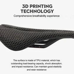 Bicycle 3D Printed Saddle Ultralight Carbon Fiber Road Mountain Bike Seat Cushion Hollow Comfortable 3D MTB Saddle Seat