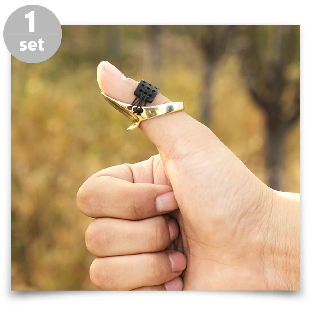 

1Set Convenient Archery Finger Ring Solid Brass Build Ideal for Traditional Archery Practice Non-Slip Polished Surface Design