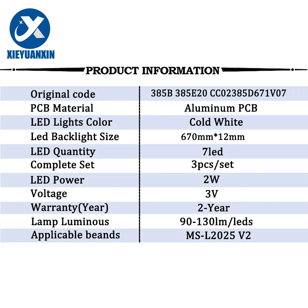 3PCS Hintergrundbeleuchtung TV Streifen LED Für MS-L2025 V2 7LED EX-39HT001B HLED39R403BT2 H39D8000Q 39CE2715 39CE2715A1 LND4220 MS-L2025 V2