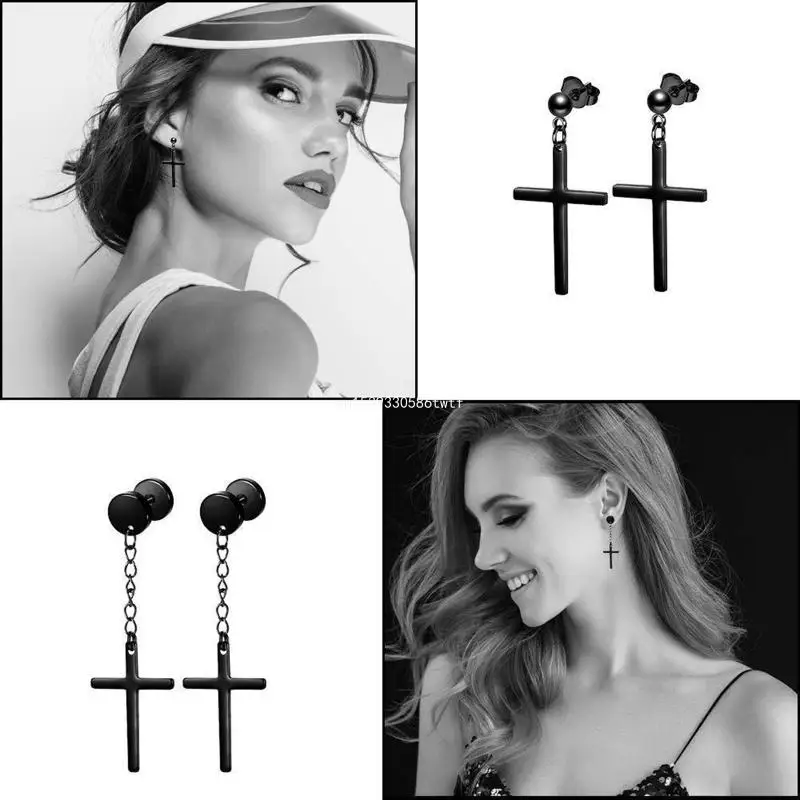 Stainless Steel Earrings Earrings Set 15 Pairs European and American Hip-hop Jewelry Barbell Zircon Ear Buckle Ear Clip Dropship