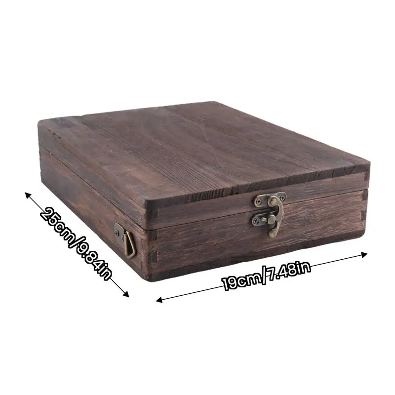 ABIJ-2X 라이터 메신저 우드 박스 A5 레트로 트렌드 숄더백 아웃도어 서류가방 미술용품 박스 홈 데코 아트 핸드백