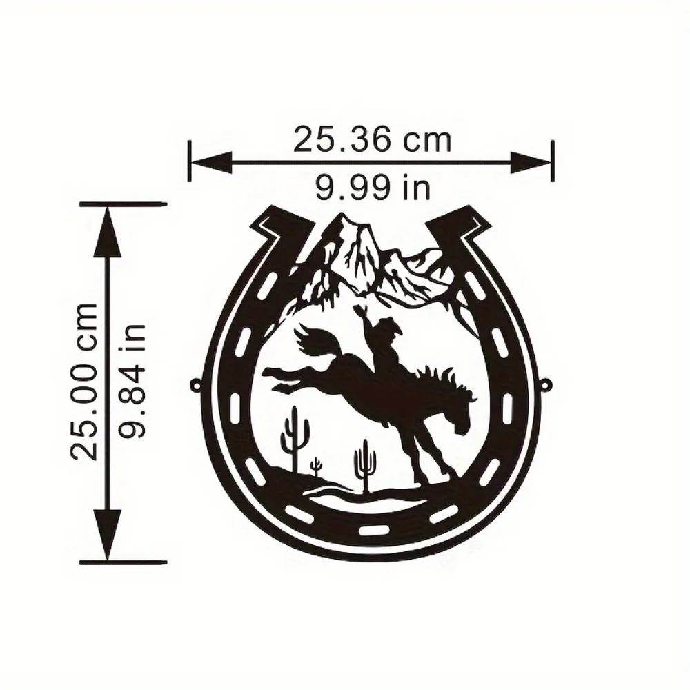 CIFBUY Horseshoe Iron Wall Art Metal Western Cowboy Boot Hat Sculpture Decor for Living Room Bedroom Farmhouse Home Hanging Orna