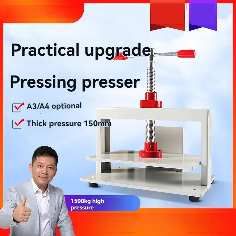 Nieuwe nieuwe handmatige A4-afvlakmachine, financieel boekblok en kartonnen bindende voucher papierpersmachine