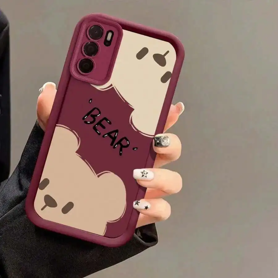 

Cute Bear Print Soft TPU Phone Case For OPPO A54 A52 A38 A36 A35 A33 A32 A31 A18 A17 A16 A15 A12 A9 A8 A5S A1