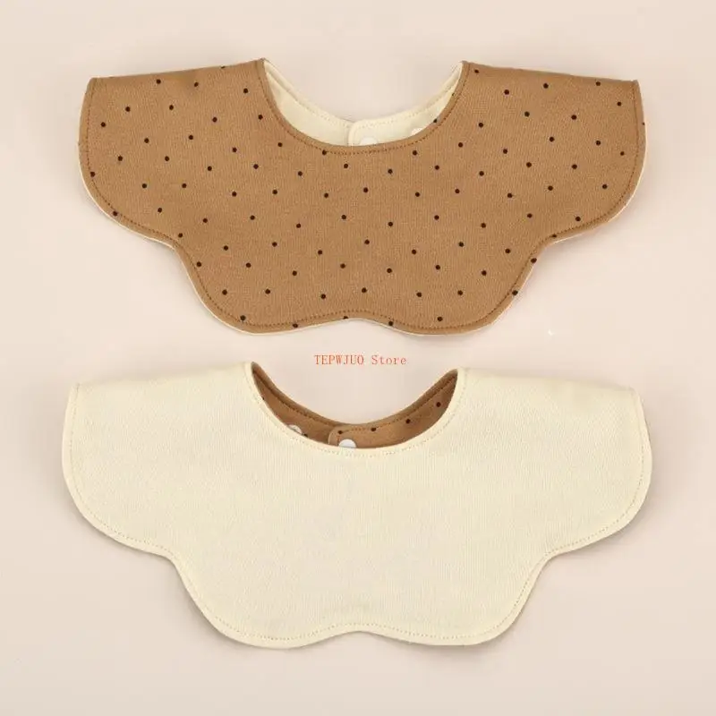 

U50F 2-Sided Infant Feeding Bib Cotton Baby Burpling Cloth Gentle On Skin Petal Design Prevents Machine Washable