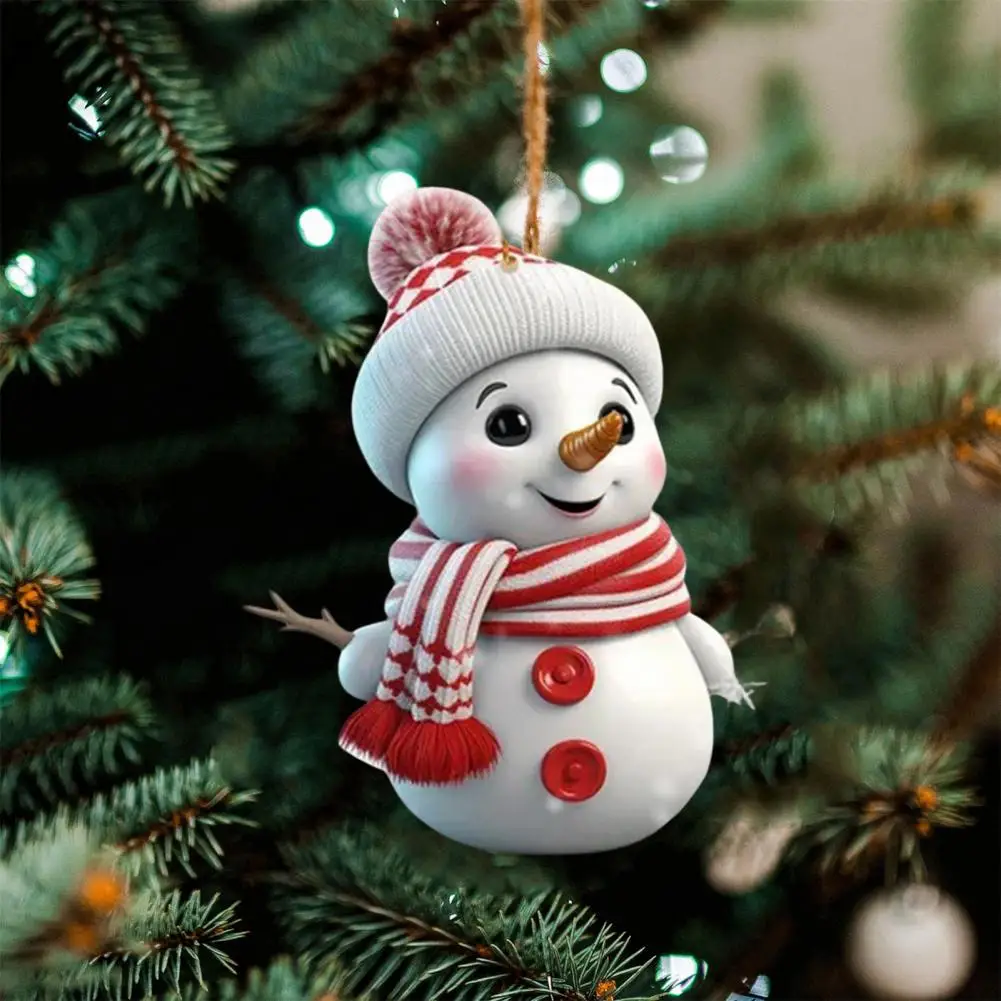 High-quality Snowman Decoration Christmas Snowman Ornament Set for Tree Mantel Decor Acrylic Cartoon Snowman Hanging for Home