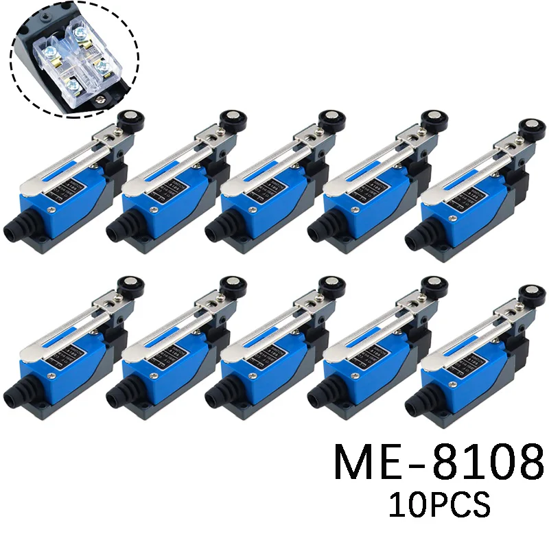 10pcs ME-8108 Momentary Roller Arm Type Limit Switch For CNC Mill Laser 5A 250V ME8108 micro switch