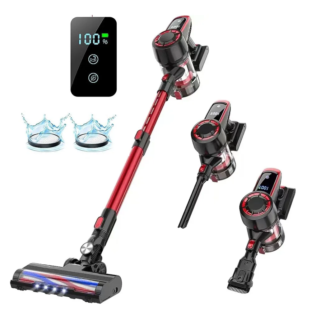 Cordless Vacuum Cleaner Stick Vacuum 30KPA Powerful Suction 400W Lightweight Handheld Vacuum With LED Display Hardwood Floor Car