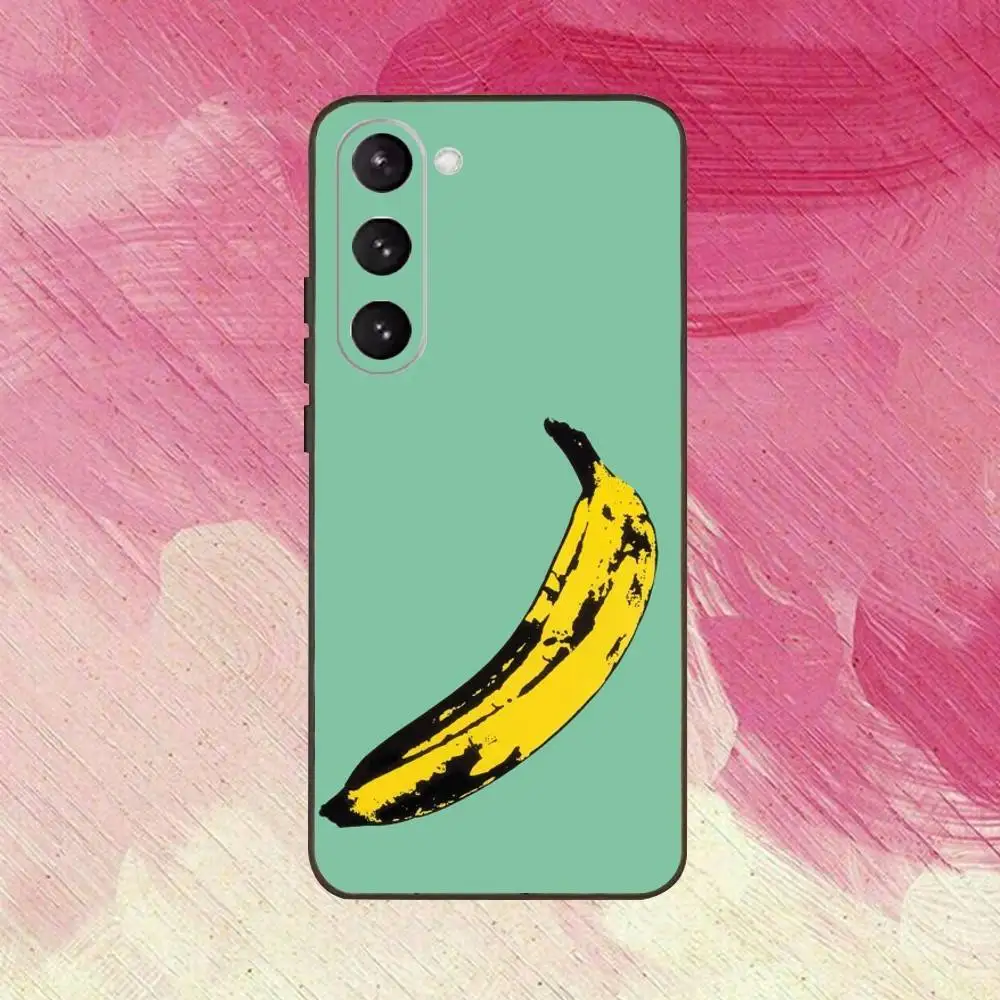 A-Andy W-Warhol Art Banana Telefoonhoesje voor Samsung Galaxy A73,A72,A71,A70,A53,A52,A51,Anderen Zachte Zwarte Cover