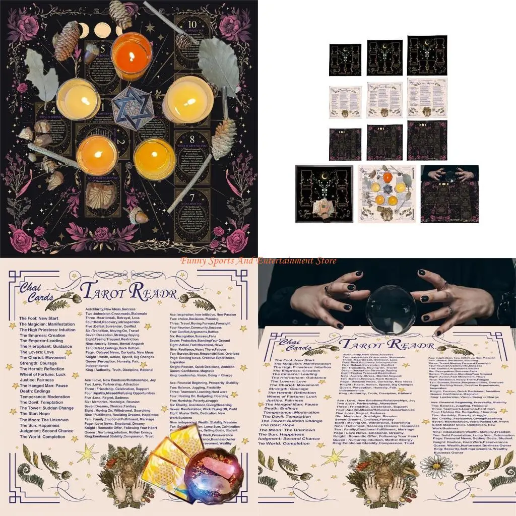 

C4DE Tarots Tablecloth Altars Cloth Reading Card Astrologys Tablecloth Divinations Card Cloth Tapestry Wall Decoration
