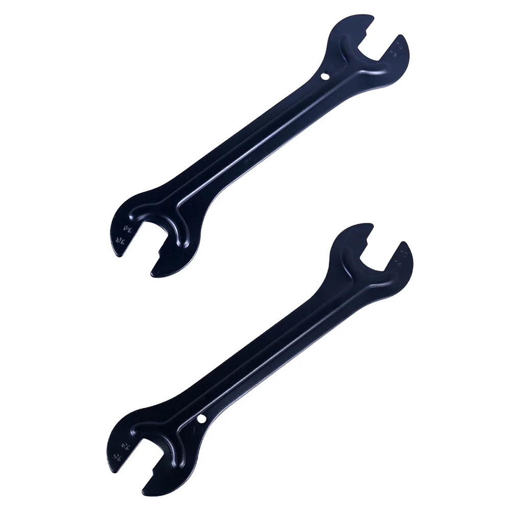 

2Pcs Hub Spanner Bike Repair Tool Durable Premium Steel Black Painted Finish Dual Head Bike Wrench Pedal Spanner