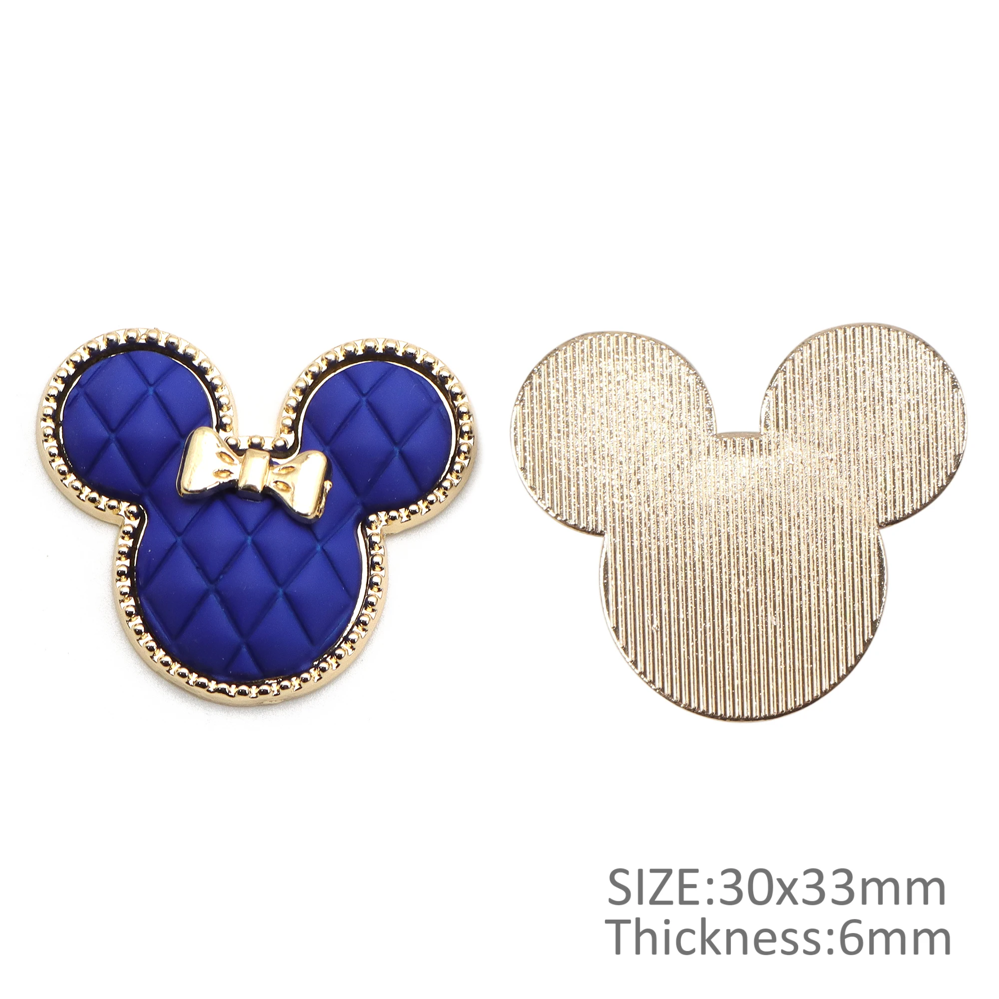 5pcs Mickey Alloy Rhinestone Flat Back Button Hand Sewing DIY Clothing Wedding Invitation Jewelry Decoration Accessories