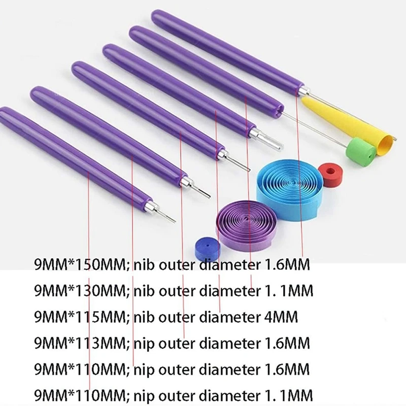 6 Pcs Paper Quilling Tools Slotted Kit Stainless Steel Paper Quilling Pin Tool DIY Paper Card Making Project Tool-AT81