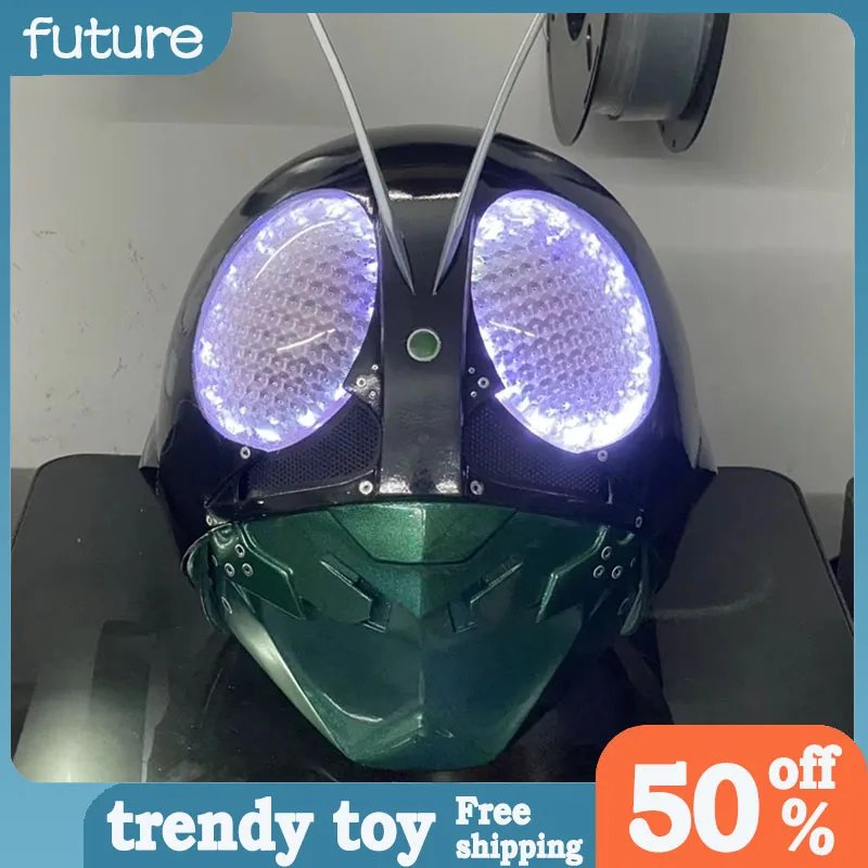 

Anime Cosplay Shin Kamen Rider Led Light Halloween Role Mask Helmet For Adult Men Play Masks Masquerade Mask Photographic Prop