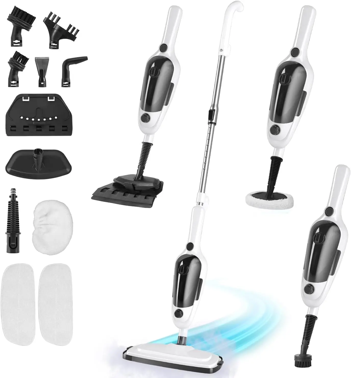 

11-in-1 Steam Mop, Powerful Handheld Cleaner for Home with Long Cord & Large Tank, MultiPurpose for Floors, Clothes, Windows