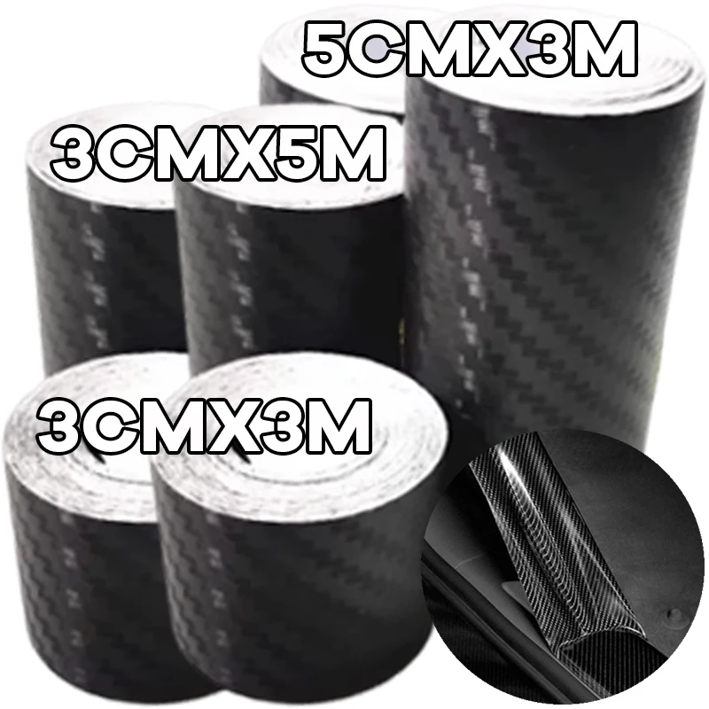 

Black Nano Sticker for Car Body 3D Carbon Fiber Sticker Paste Car Threshold Protective Film Anti Scratch Waterproof Matte