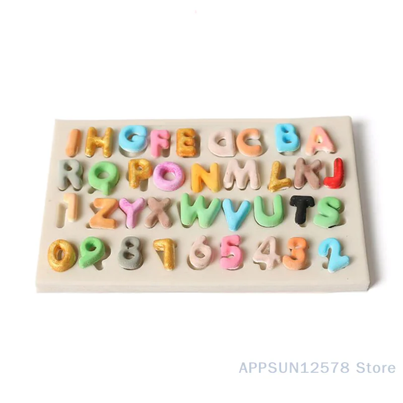 Silicone Letters Numbers Fondant Cake Mold DIY Sugarcraft Chocolate Baking Decor