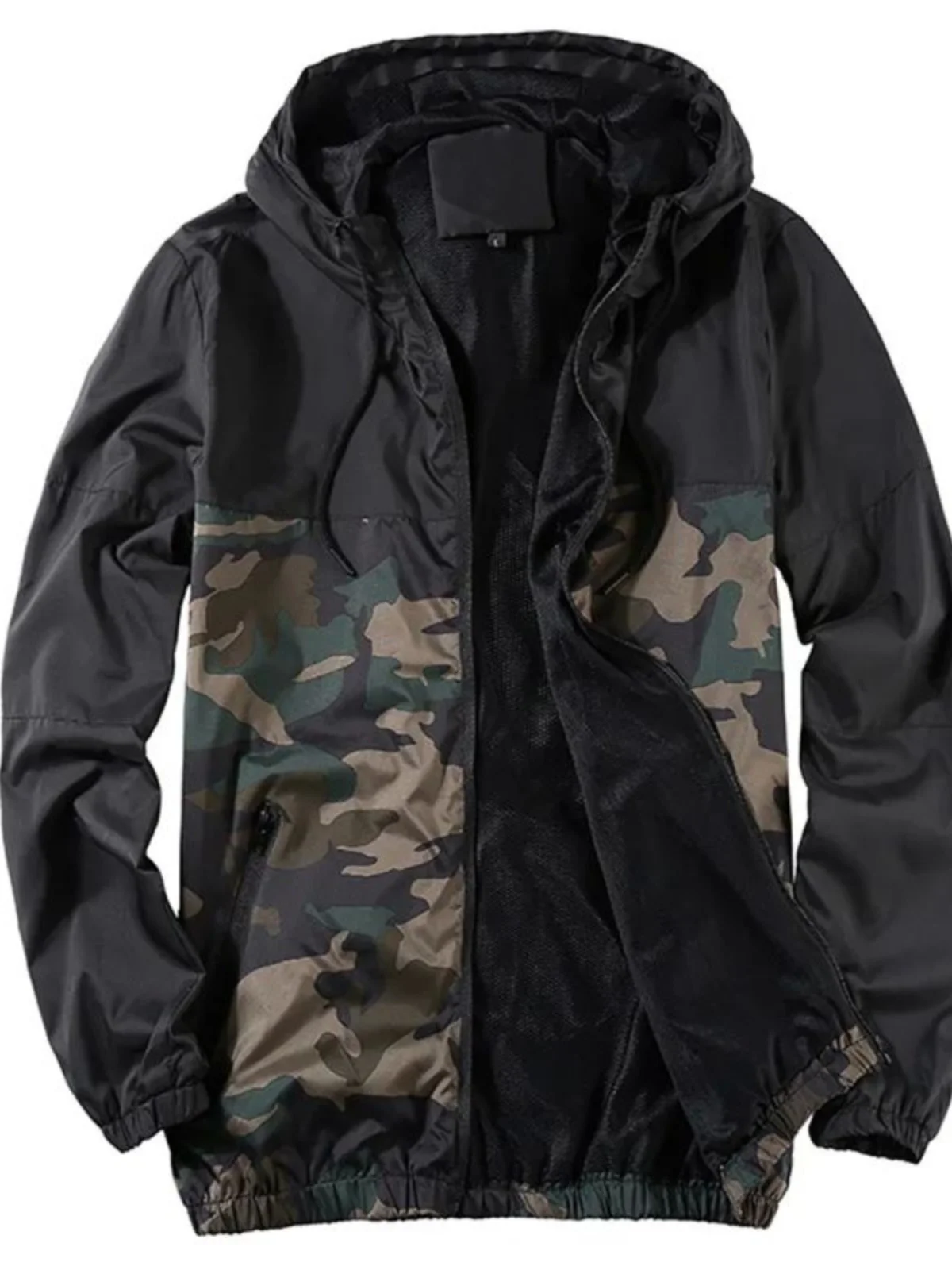 

Men's Spor Loose Fit Breathable Jaet Youthful Sle Long Sve Zipper Closure Autumn Outerwear Comfortable Casual Coat