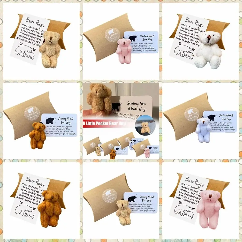 Cute Movable Plush Bear Mini Plush Bear Ornaments Handmade Bear Hugs Small Pocket Home Decor