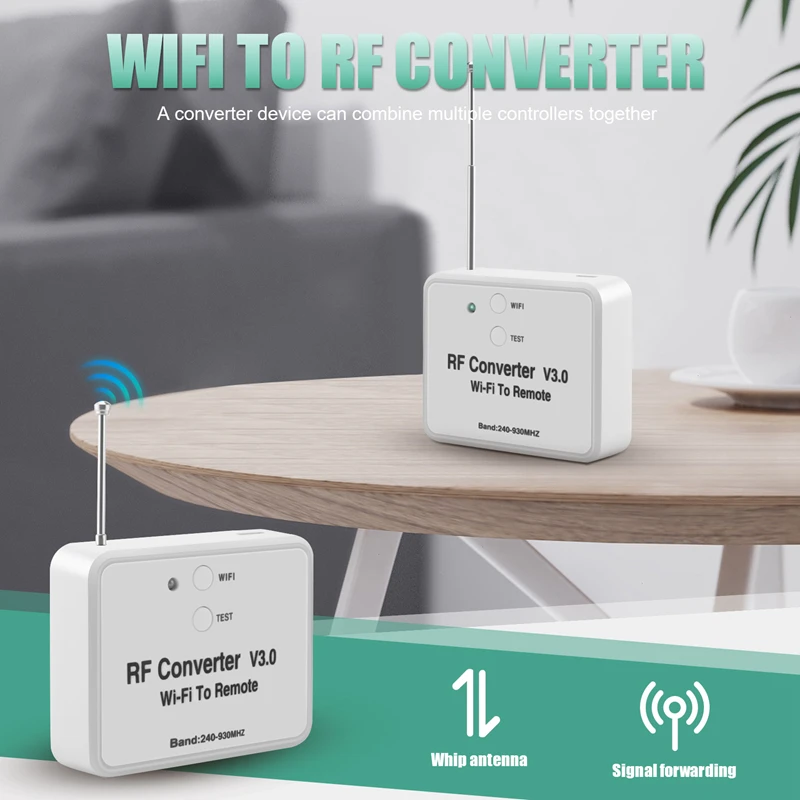 Universal Wireless Wifi To RF Converter Phone Instead Remote Control 240-930Mhz For Smart Home