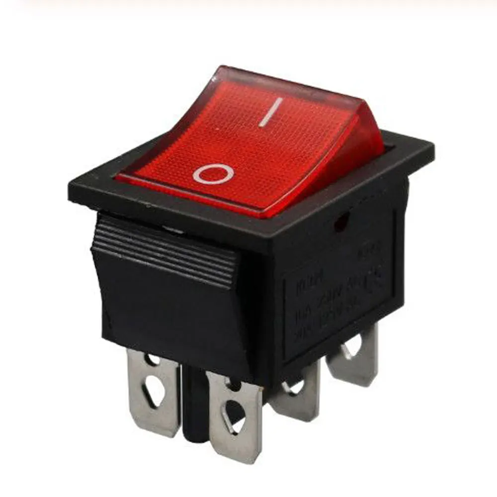 Moving Head Beam Stage Light Smoke Machine Latching Rocker Switch Power Switch I/O 6 Pins 250V AC 20A KCD4 2 Position