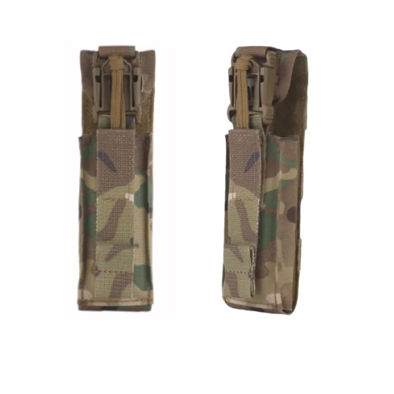 Quick tourniquet storage bag compatible with MOLLE and other tactical equipment systems, with Velcro adhesive for easy access