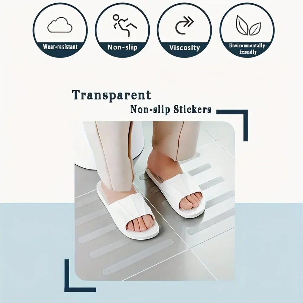 6/12/24/40 Pcs Anti Slip Strips Shower Stickers Colored Non Slip Bath Safety Strips for Bathtub Shower Stairs Floor view 3
