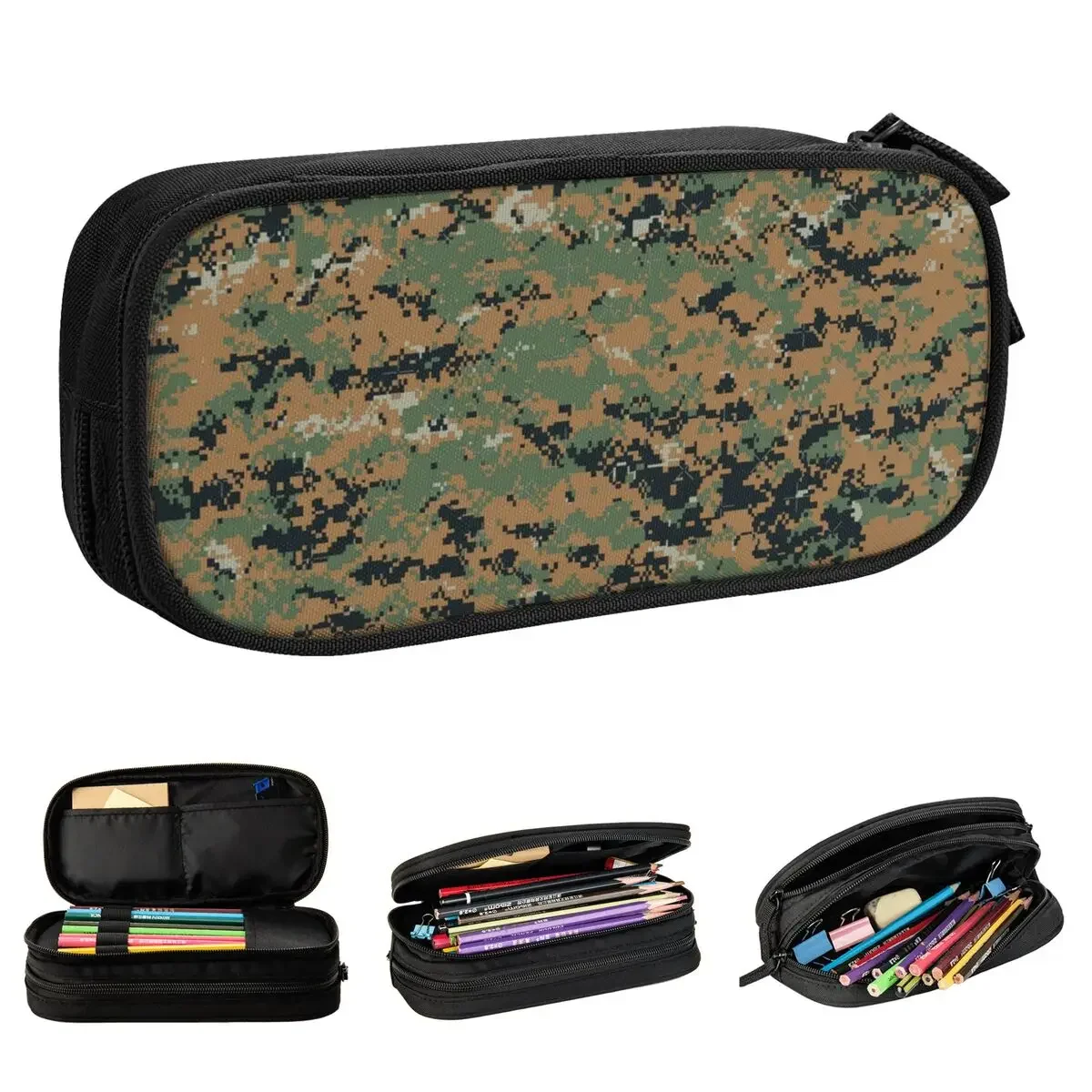 Marpat Woodland Camouflage Pencil Case Army  Camo Pencilcases Pen Box Student Big Capacity Bag School Gift Stationery