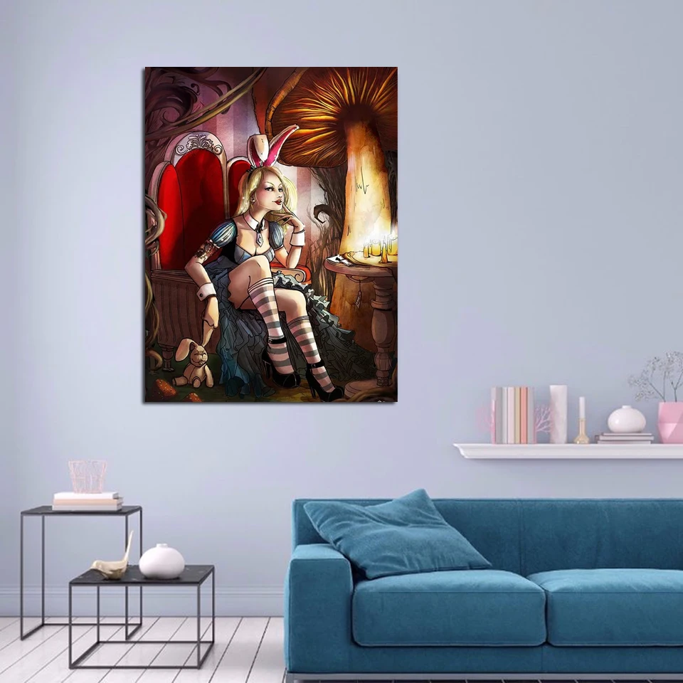 AB 이상한 나라의 앨리스 5D DIY 다이아몬드 그림 모자이크 자수 만화, 큰 눈 소녀 크로스 홈 장식, 어린이 선물