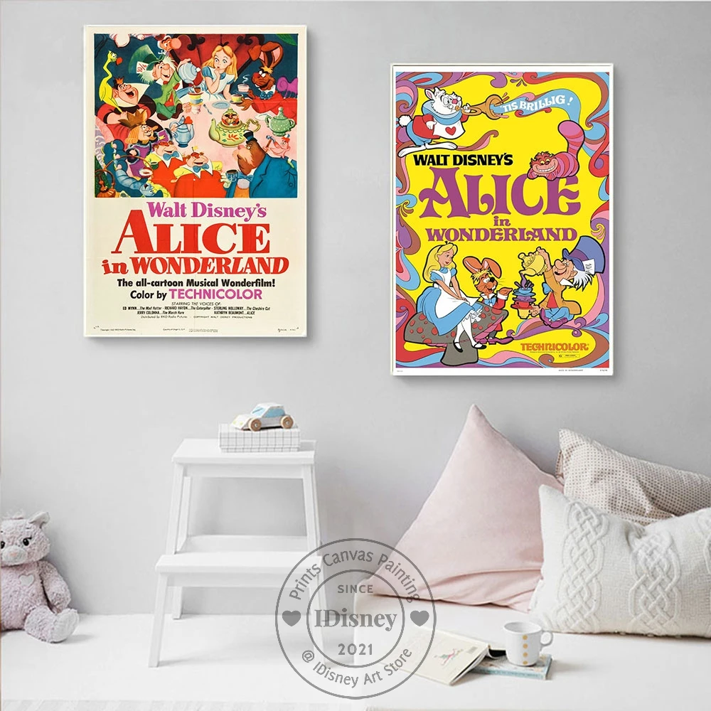 Disney Peter Pan Vintage Classic Movie Poster Cinderella Alice in Wonderland Print Canvas Painting Wall Art Kids Room Home Decor