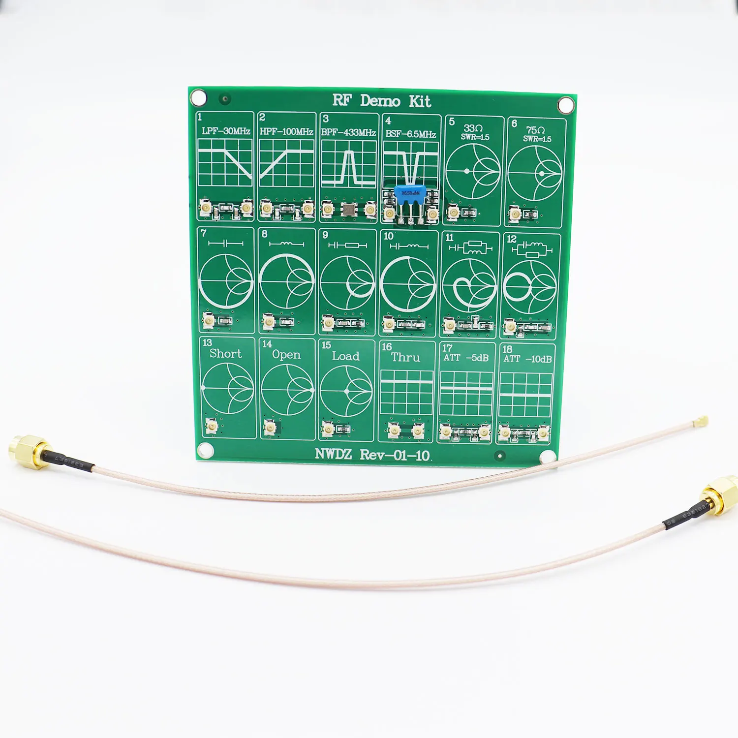 NanoVNA filtre zayıflatıcı VNA RF Test kurulu Tester Demo kiti modülü Breadboard ağ analizörü evrensel aracı