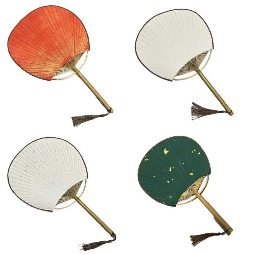 New Creative Vintage Hand Painted Fan Bamboo Handle with Tassels Blank Hand Fan Room Decorations Paper DIY Fan Gift