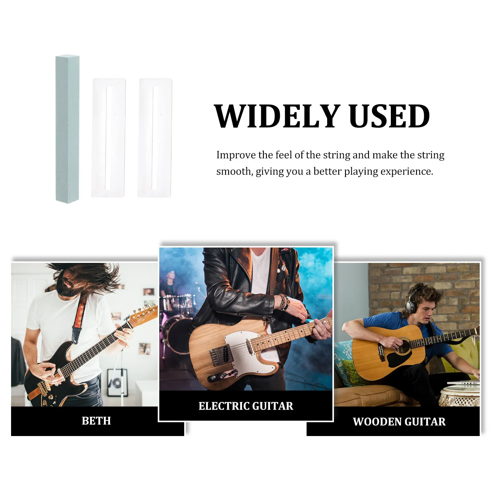 3Pcs Guitar String Rust Cleaning Stone Fretboard Protectors String Repair Maintenance Tool Enhance Playing Feel Durable Guitar