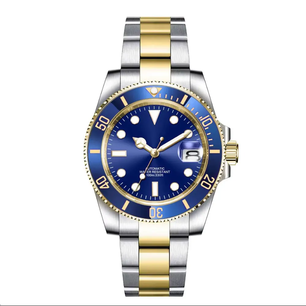 Jam Tangan Pria 40mm Diving NH35 Luminous MIYOTA 8215 Automatic Mechanical dengan Logo Kustom SUB Kristal Safir Jam Tangan Pria.