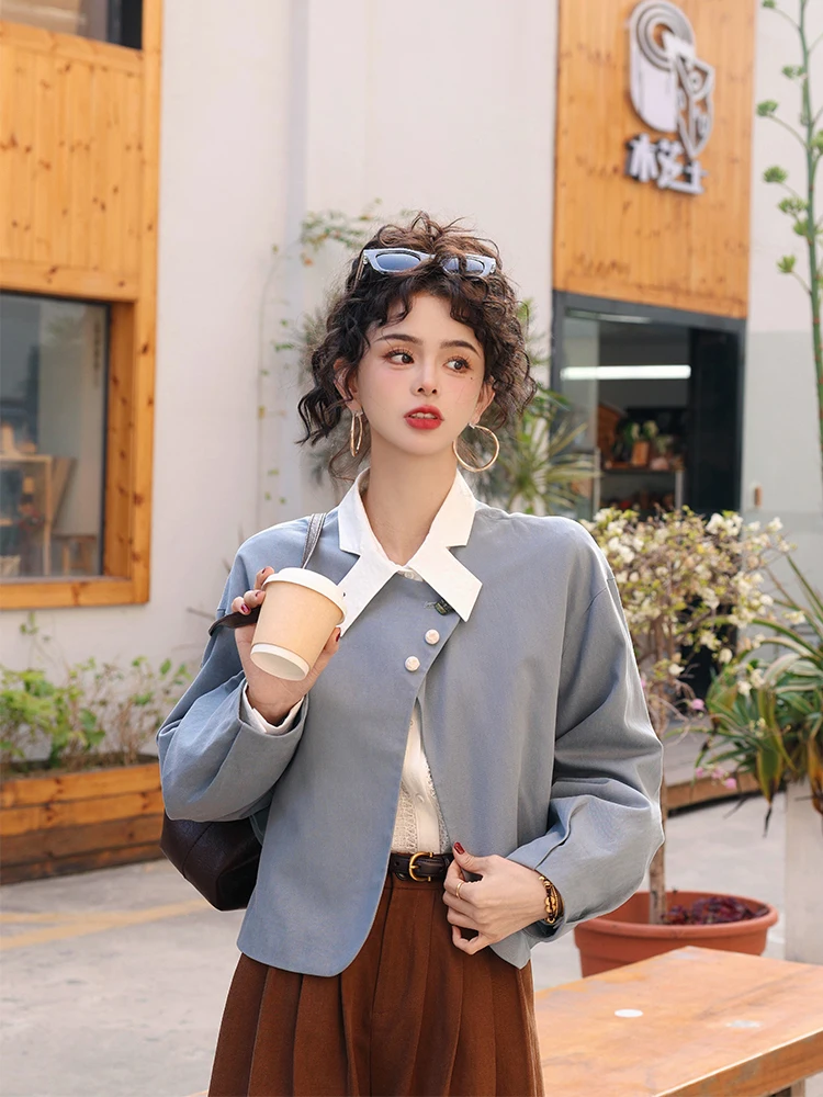 

Женская модная приталенная универсальная кофта Chend's с длинным рукавом, круглым вырезом и застежкой на пуговицах, повседневная, весна-осень