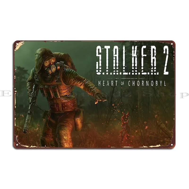 Stalker 2 Heart Of Chornobyl Loner Stalker With Artifact Container Metal Plaque Poster Cinema Bar Cave Tin Sign Poster