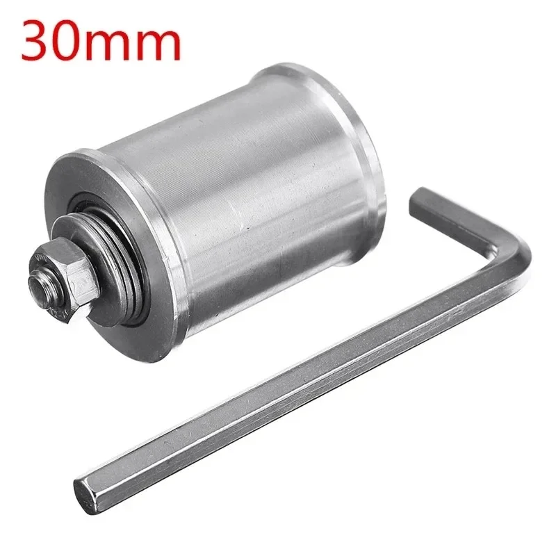 1 Set 30/50mm DIY Double Bearing Driving Wheel Belt Sander Conveyor Guide Wheel With 8mm Shaft Rod / Wrench