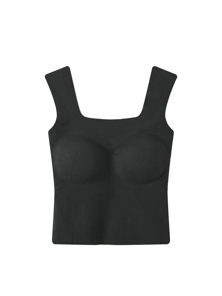 

Faionable Svel Base Vest for plus Size Women Autumn Season Slimming Versatile Sli Top Trendy Low round Ne Mid-L...